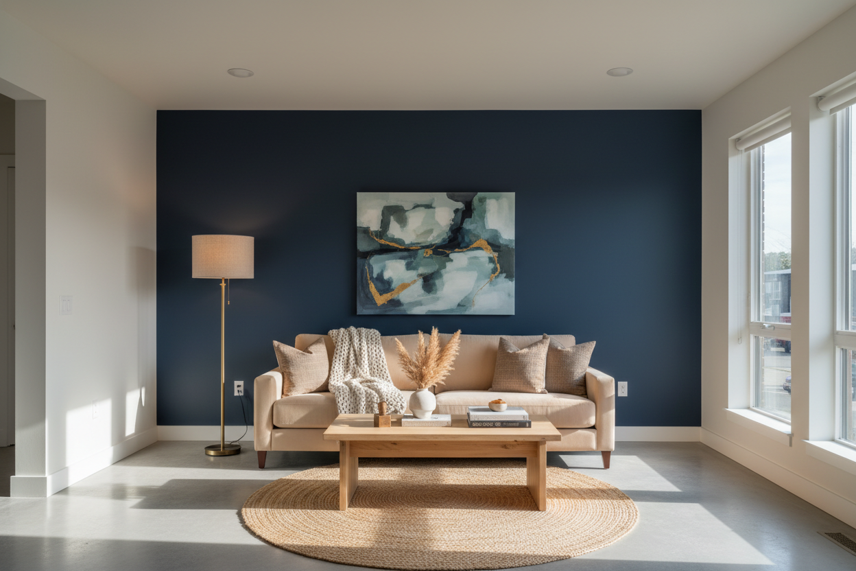 Comment choisir quel mur peindre en foncé dans votre salon