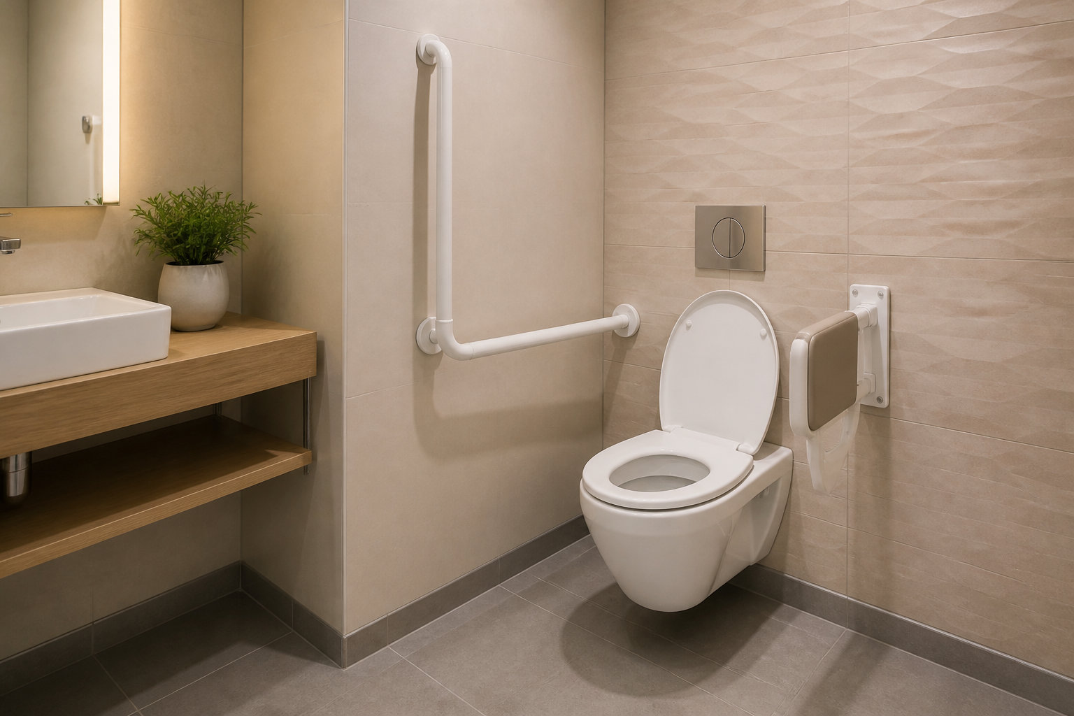Toilettes adaptées et gestion des zones de transfert