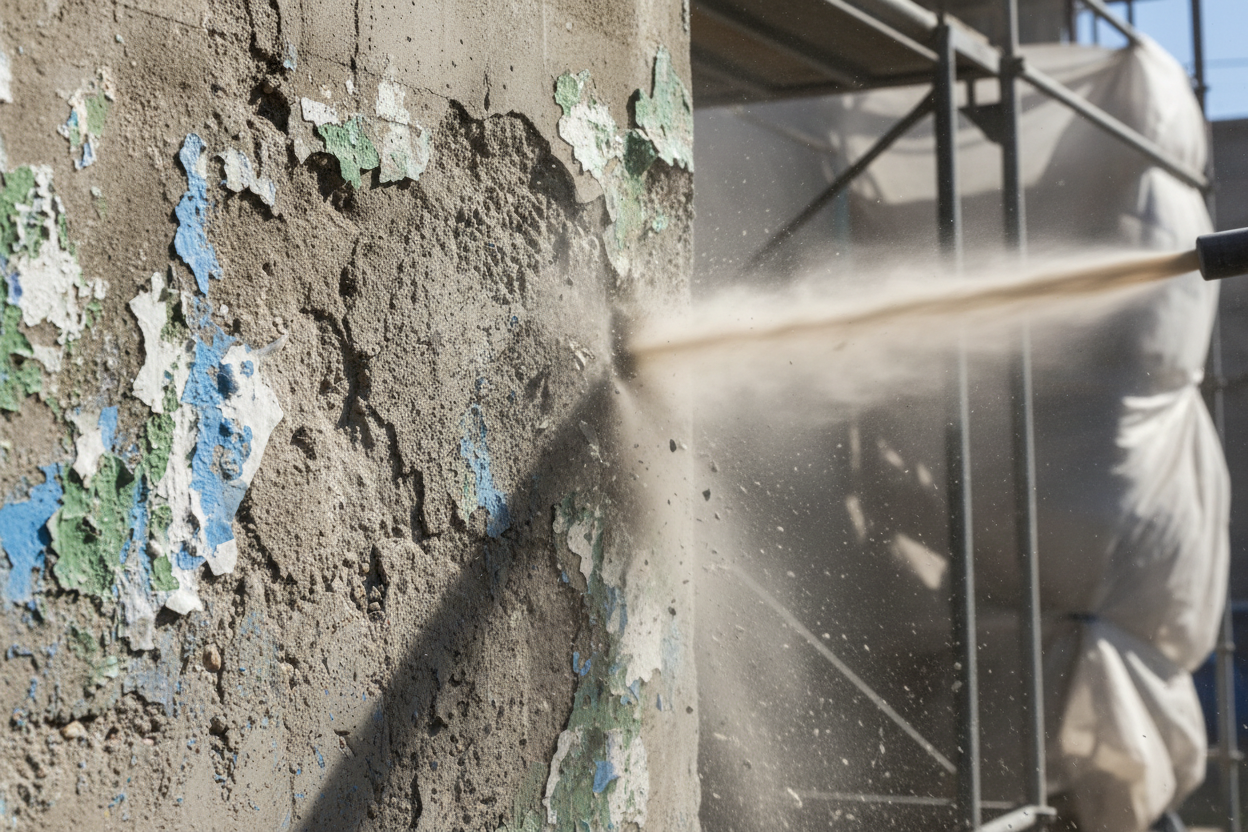 Un mur sablé : technique, coûts et résultats en 2026